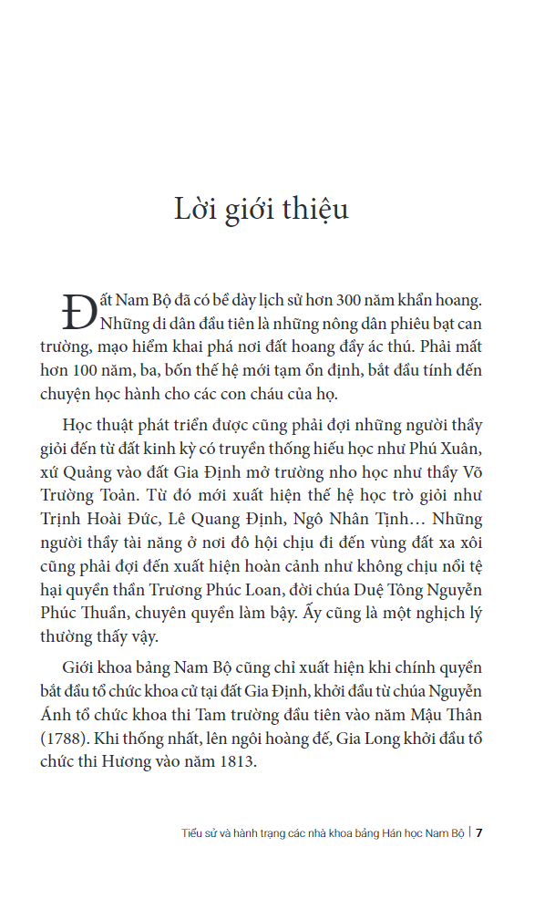 tiểu sử và hành trạng các nhà khoa bảng hán học nam bộ