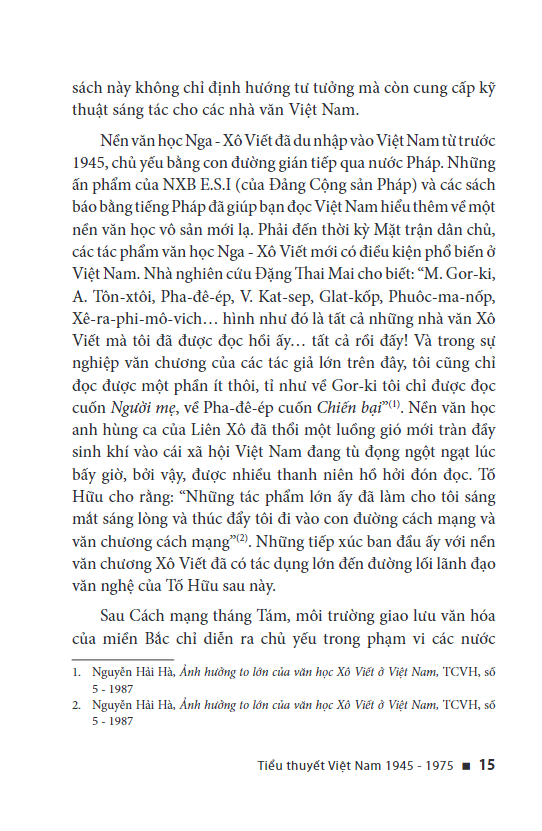 tiểu thuyết việt nam 1945 -1975