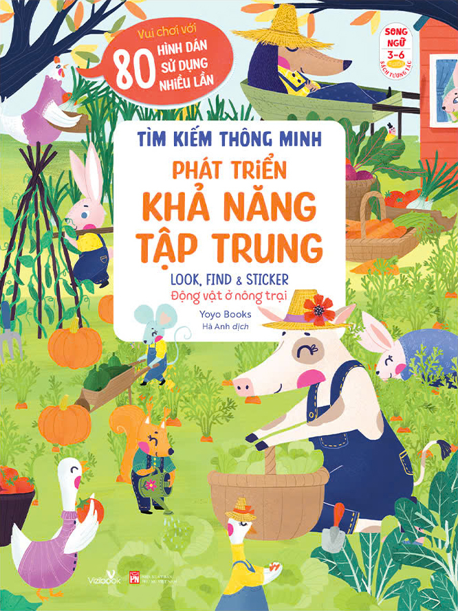 Tìm Kiếm Thông Minh - Phát Triển Khả Năng Tập Trung - Look, Find And Sticker - Động Vật Ở Nông Trại