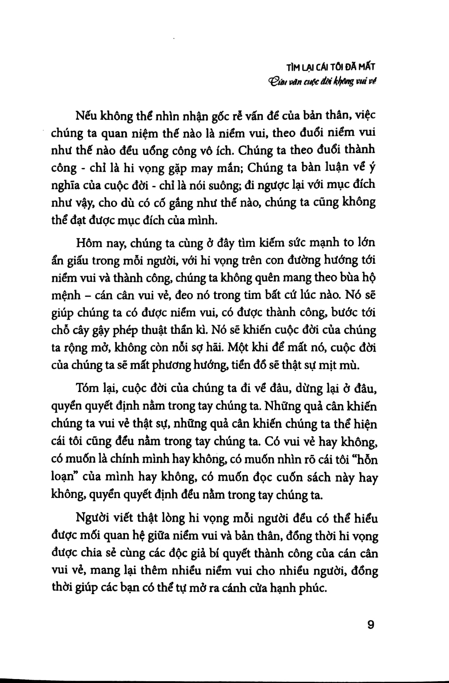 tìm lại cái tôi đã mất