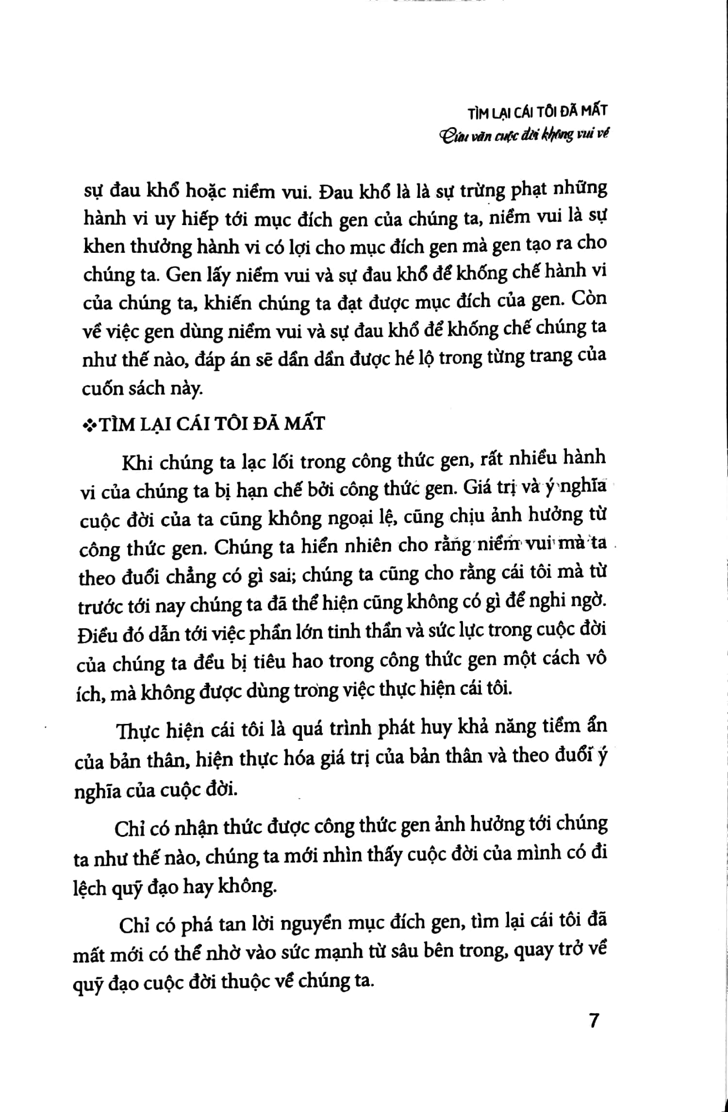 tìm lại cái tôi đã mất