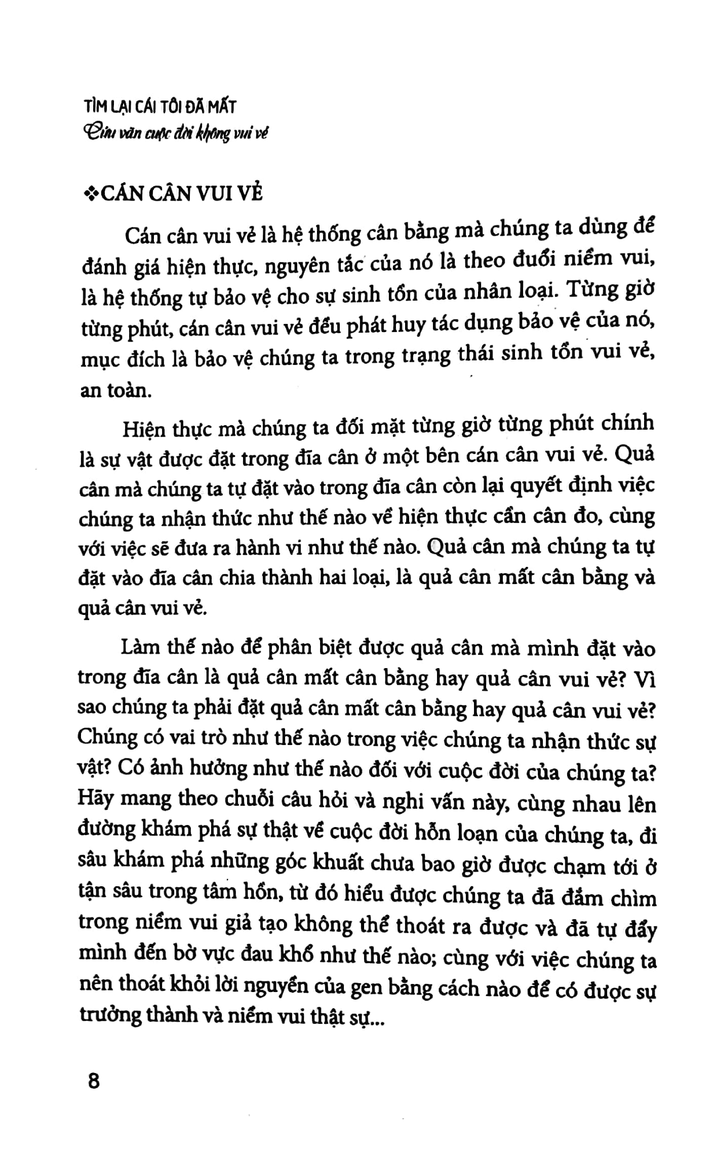 tìm lại cái tôi đã mất