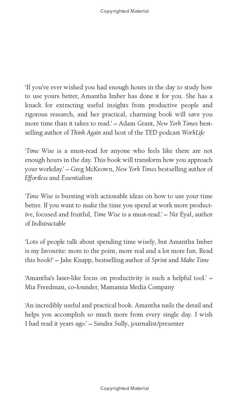 time wise: productivity secrets of the world's most successful people