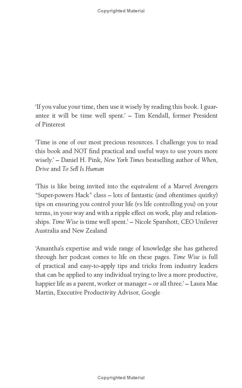 time wise: productivity secrets of the world's most successful people