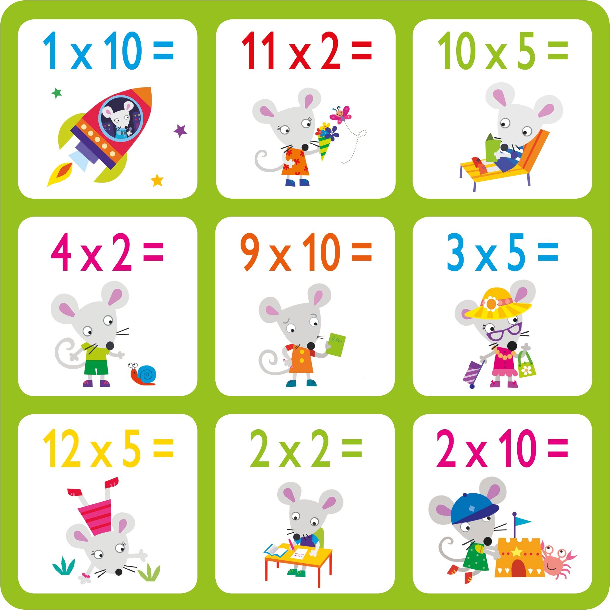 times tables matching games and book
