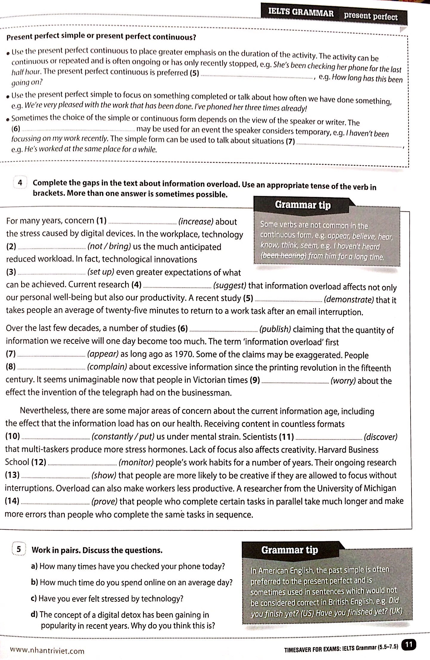 timesaver for exams - ielts grammar 5.5 - 7.5