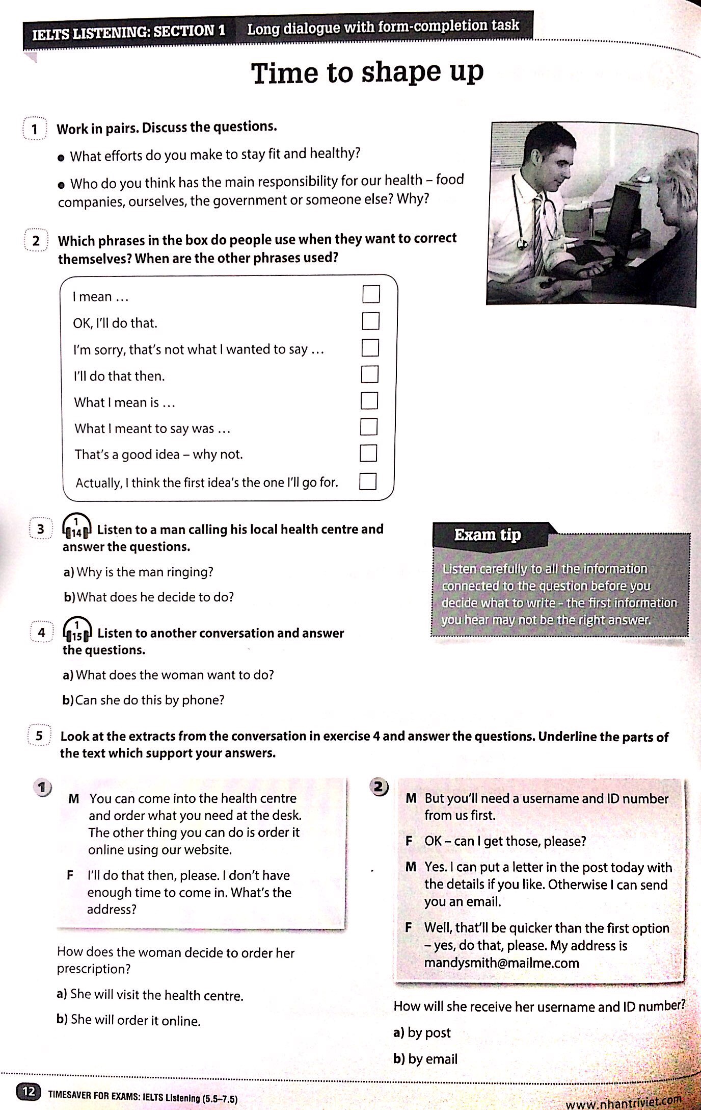 timesaver for exams - ielts listening 5.5 - 7.5
