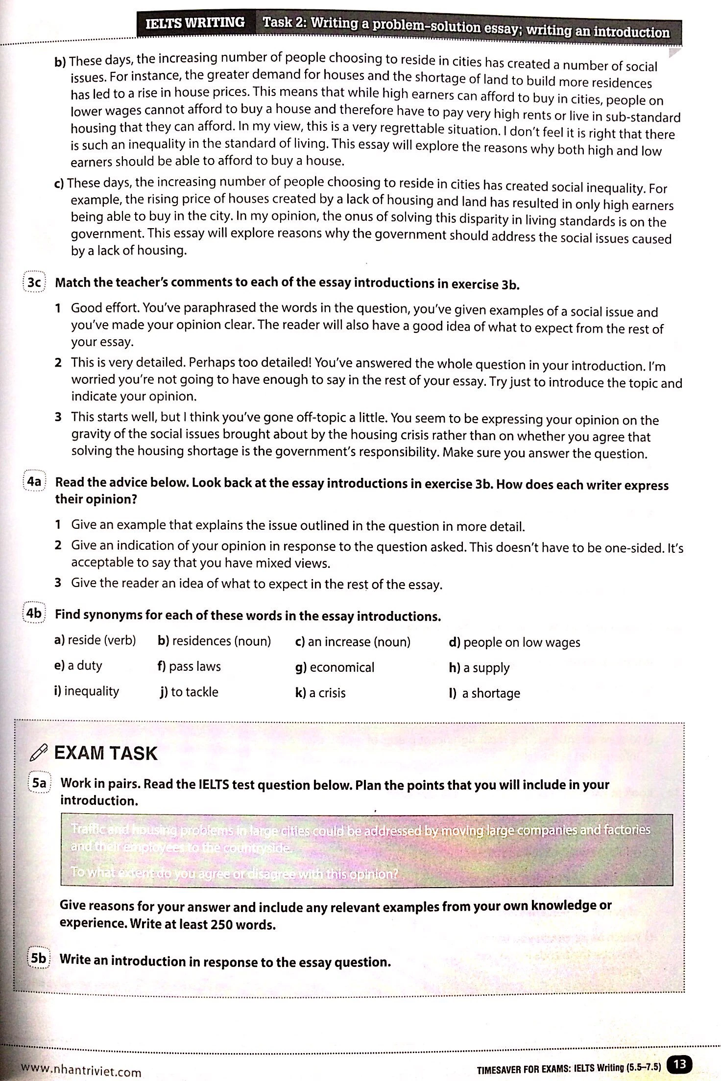 timesaver for exams - ielts writing 5.5 - 7.5