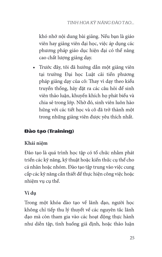 tinh hoa kỹ năng đào tạo và truyền cảm hứng