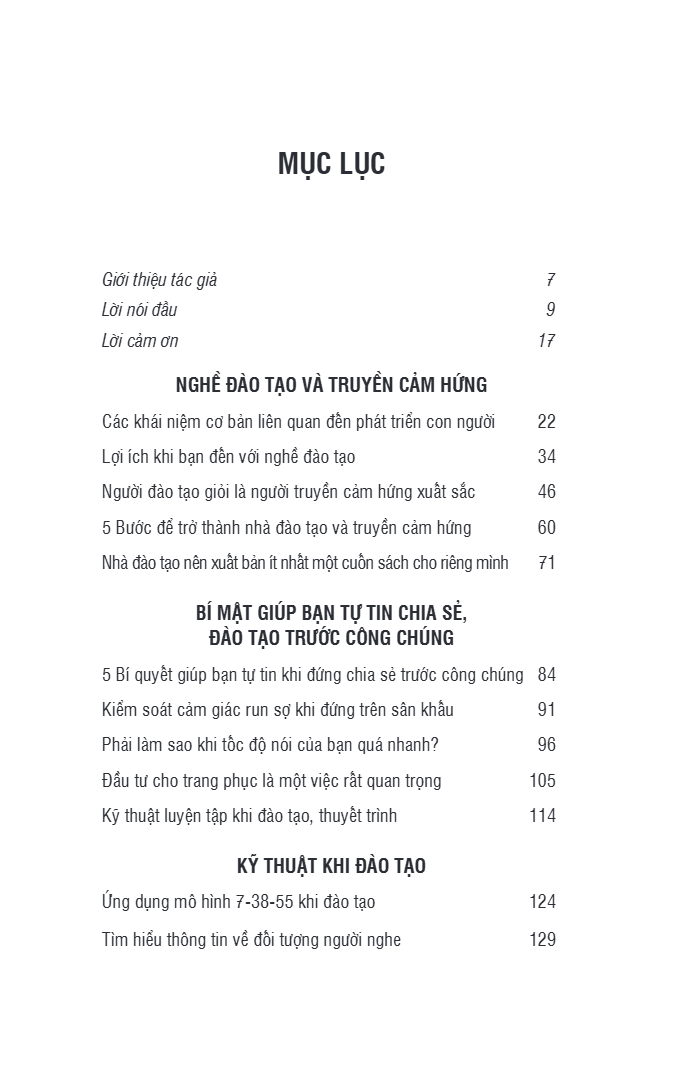 tinh hoa kỹ năng đào tạo và truyền cảm hứng