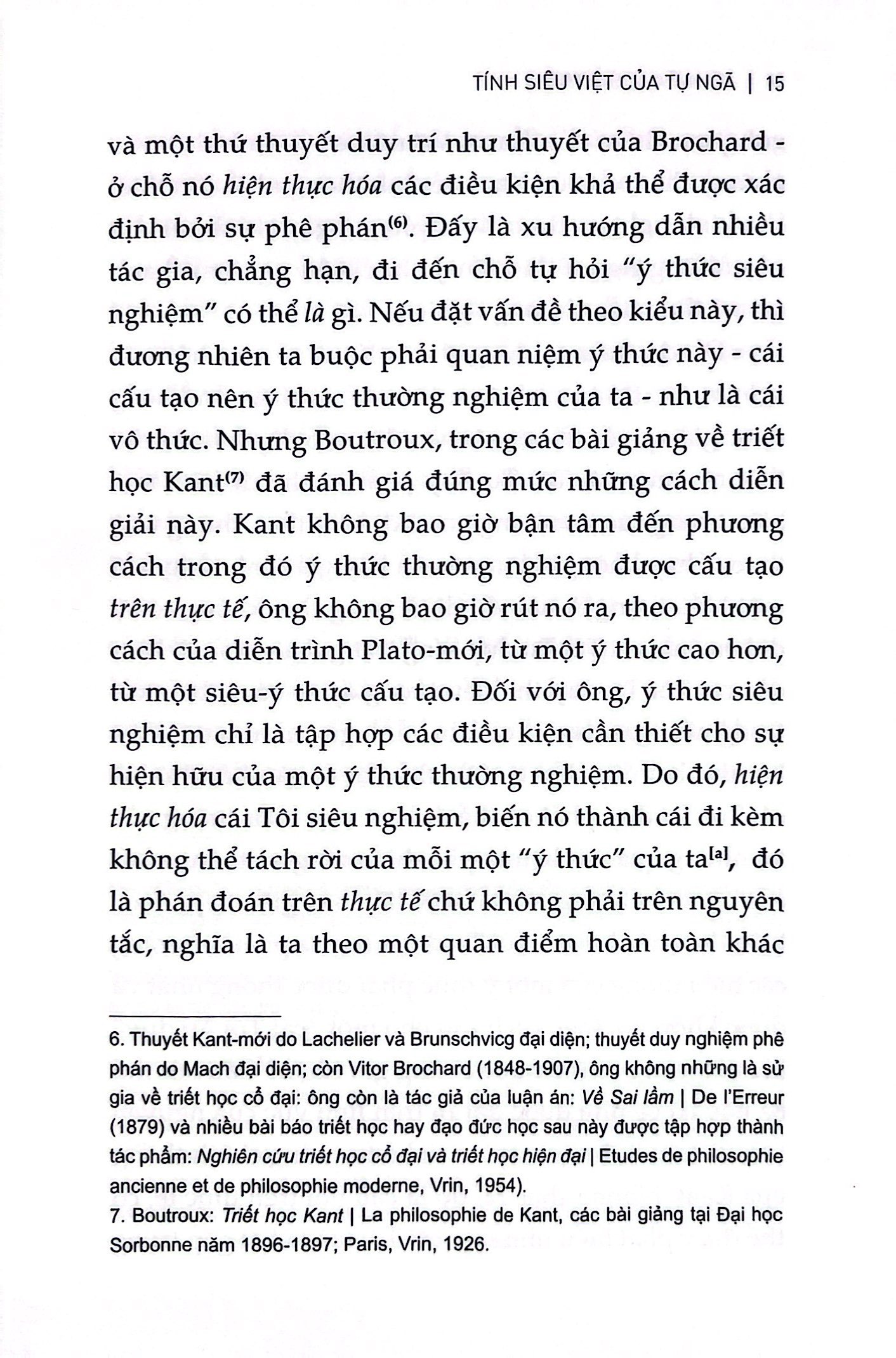 tính siêu việt của tự ngã - phác thảo một mô tả hiện tượng học