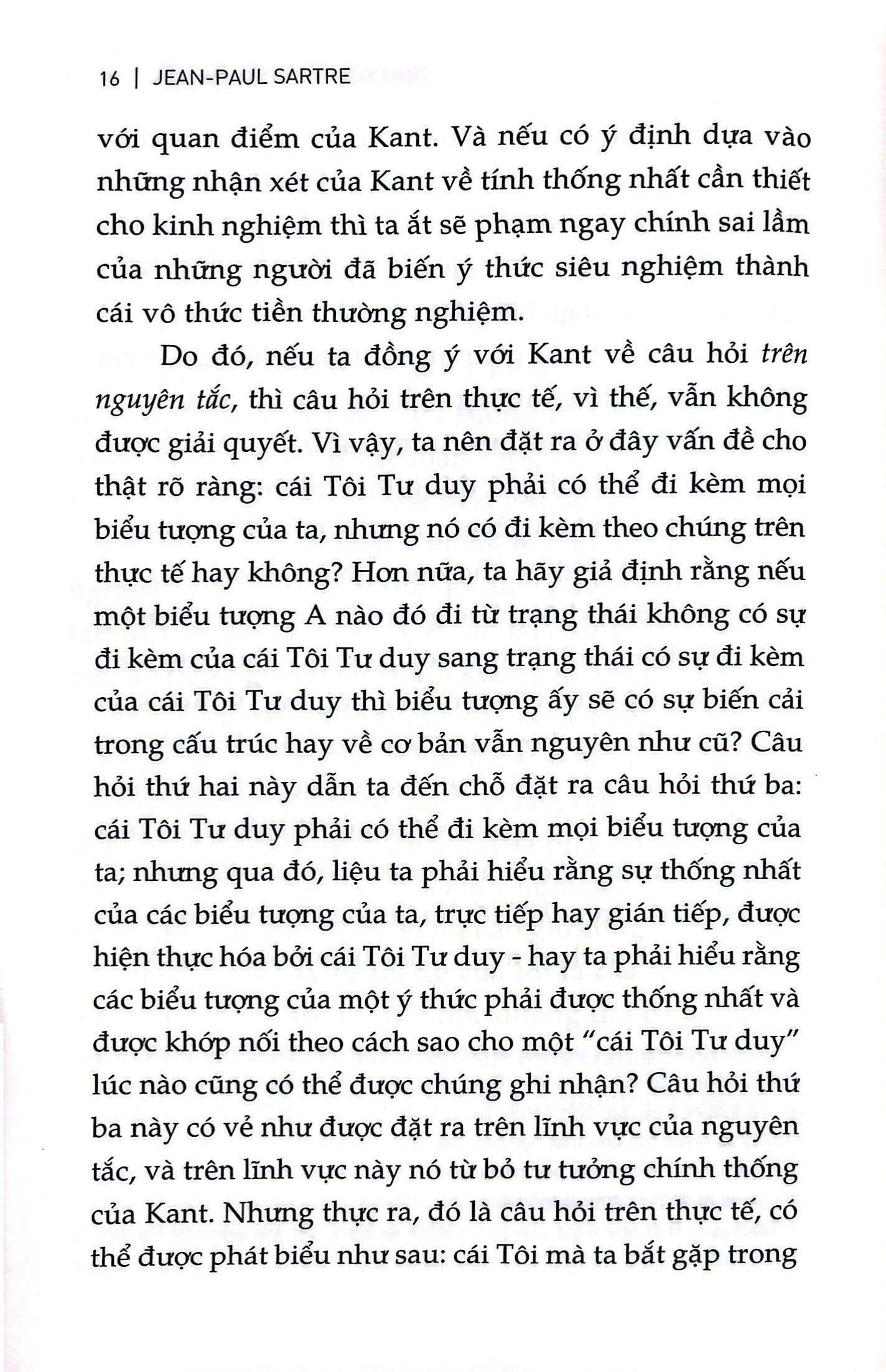 tính siêu việt của tự ngã - phác thảo một mô tả hiện tượng học