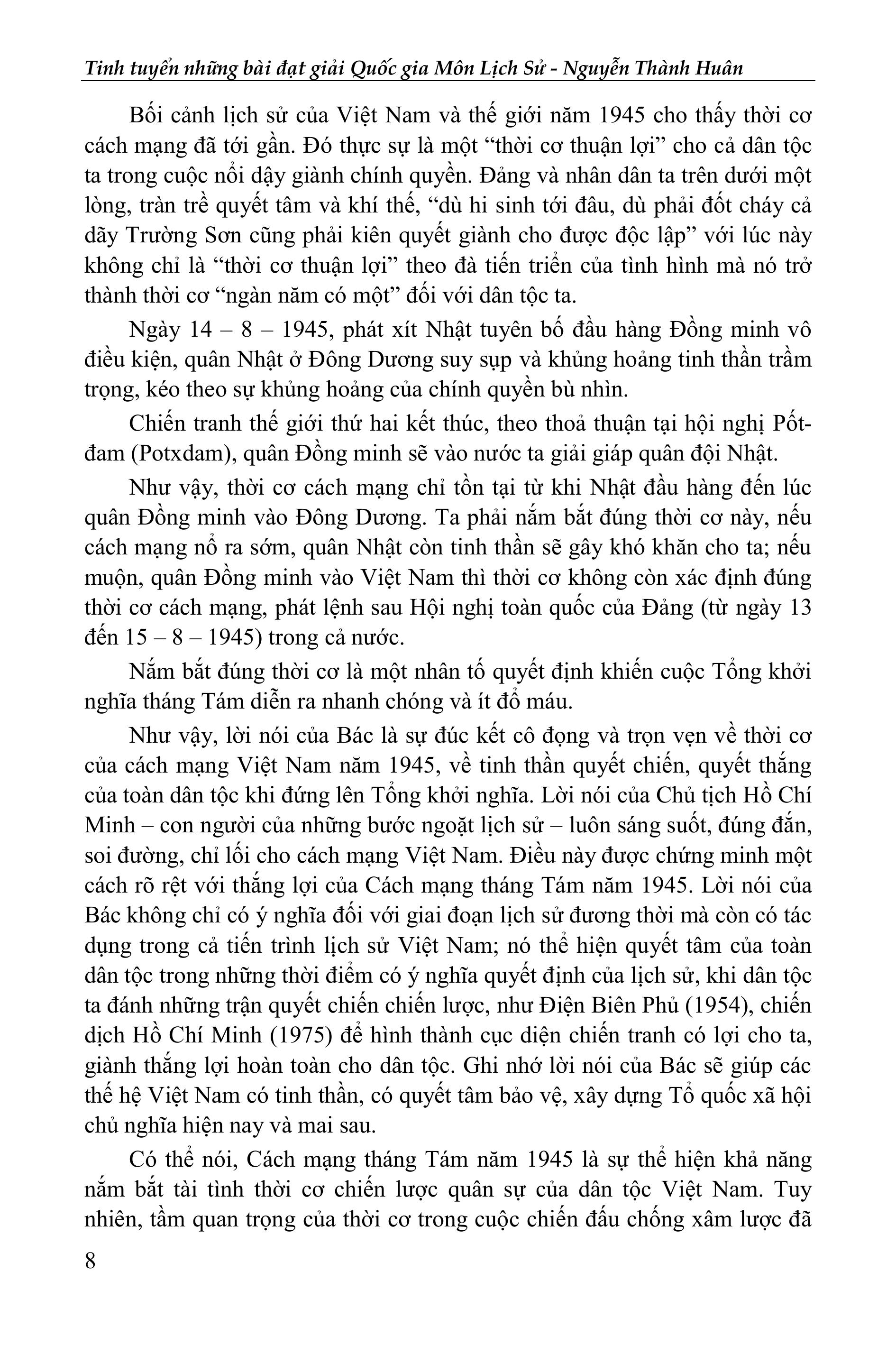 Tinh Tuyen Nhung Bai Doat Giai Quoc Gia - Mon Lich Su