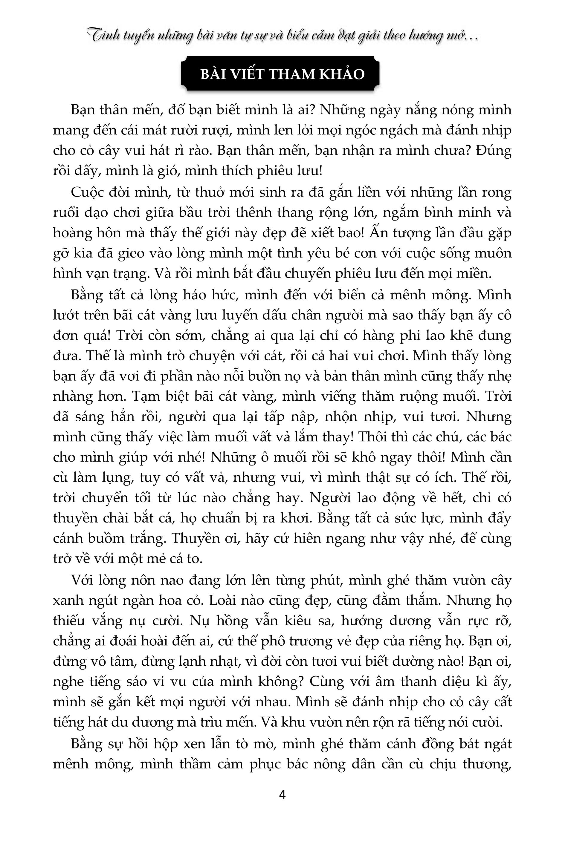tinh tuyển những bài văn tự sự và biểu cảm đạt giải theo hướng mở bồi dưỡng học sinh giỏi lớp 6
