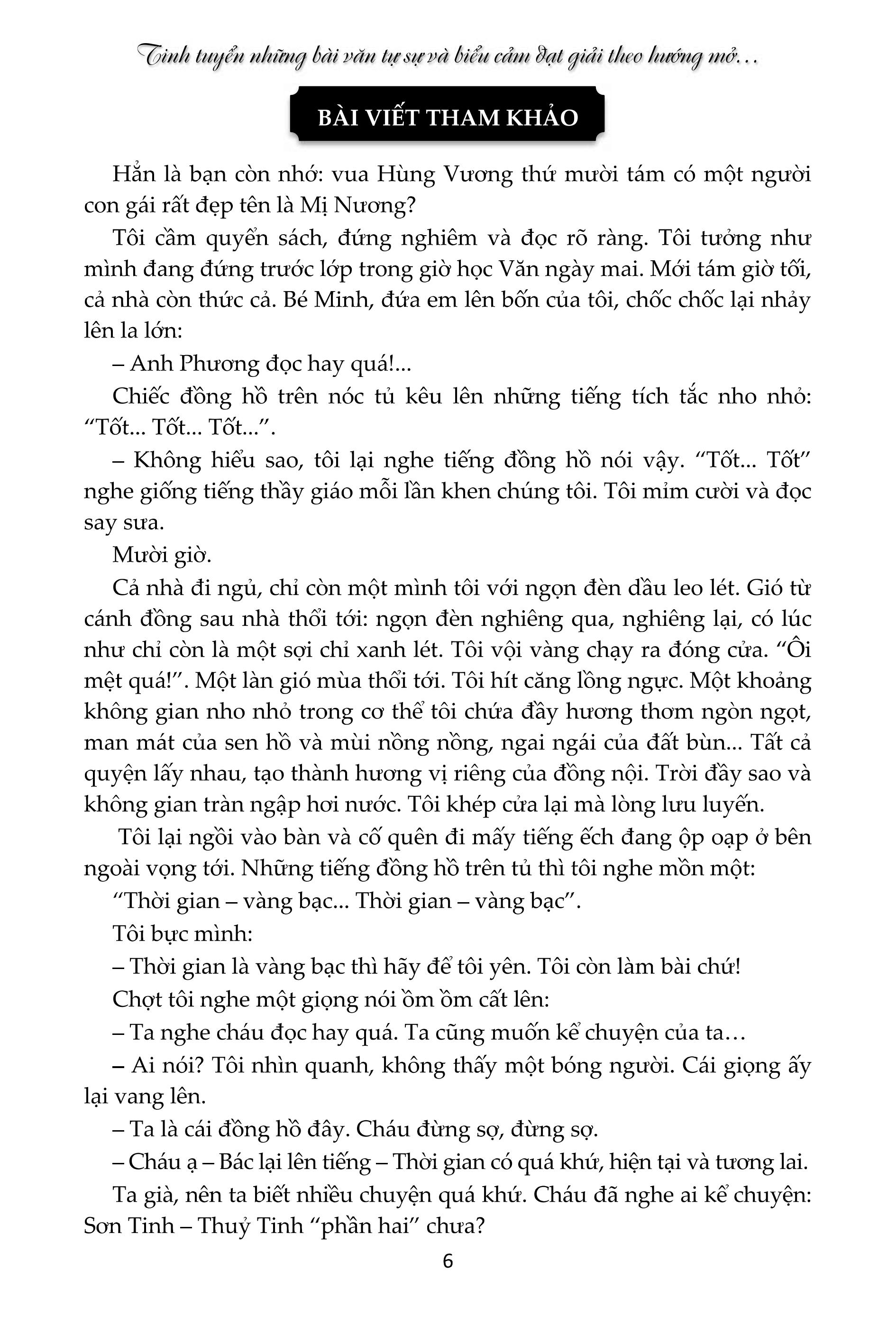 tinh tuyển những bài văn tự sự và biểu cảm đạt giải theo hướng mở bồi dưỡng học sinh giỏi lớp 6