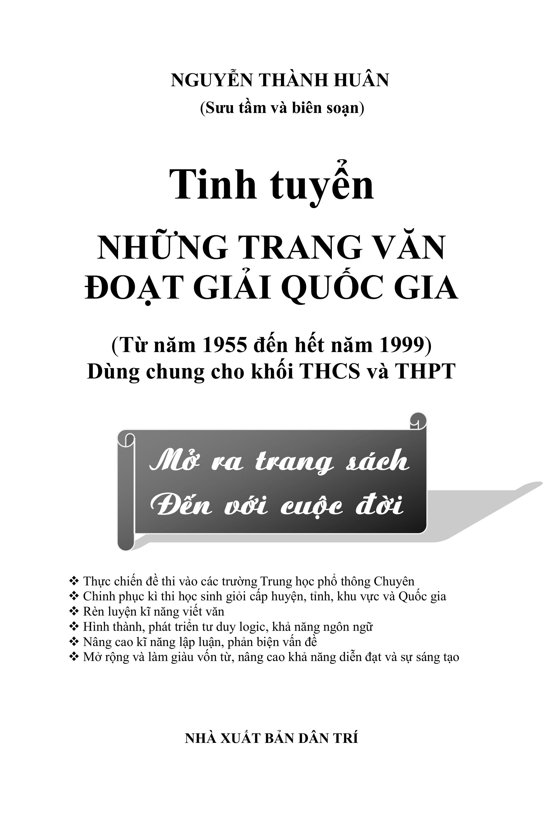Tinh Tuyen Nhung Trang Van Doat Giai Quoc Gia - Dung Cho Khoi THCS va THPT