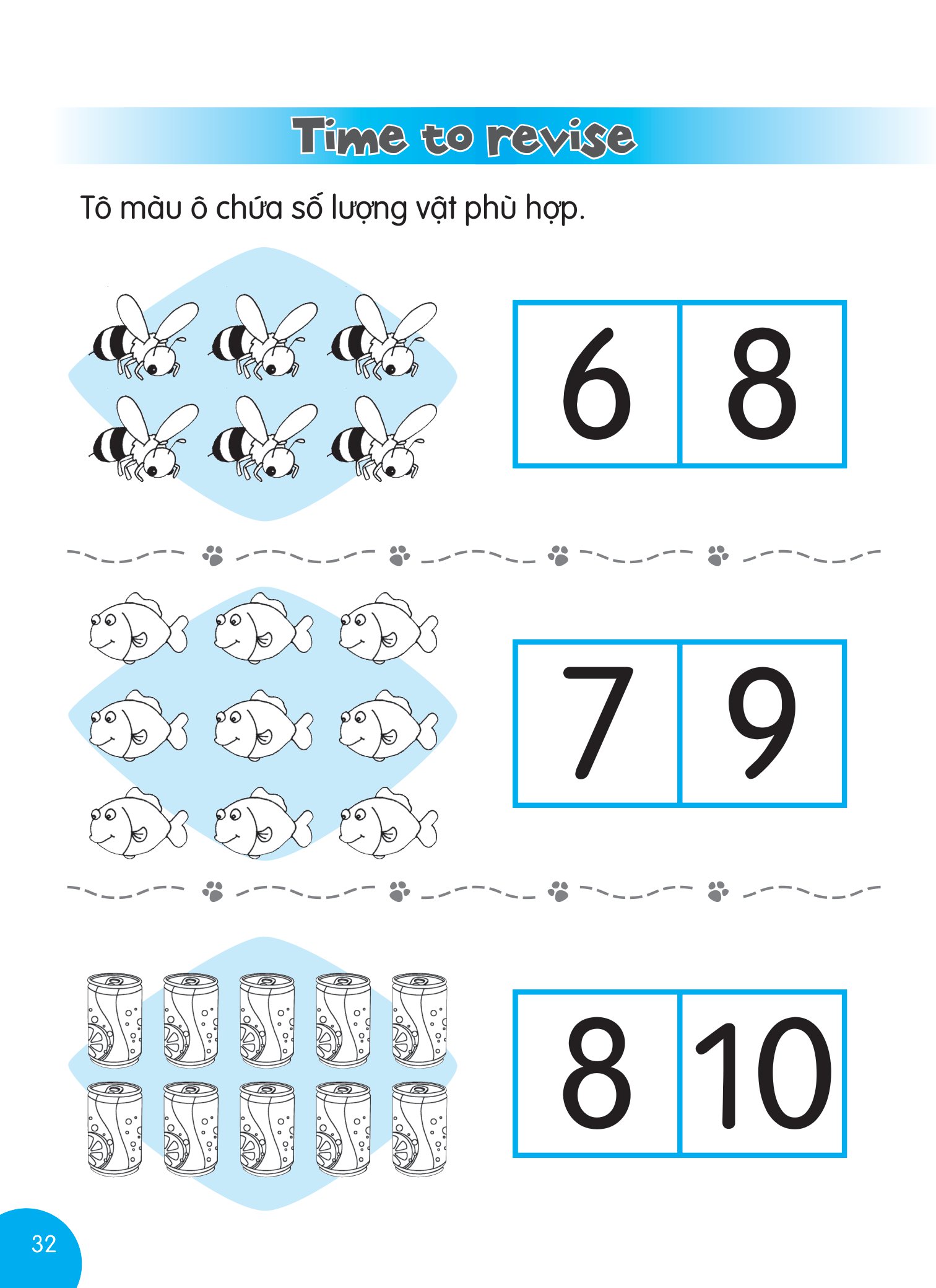 tiny paws - cùng gấu con học số 123 - từ 6 đến 10