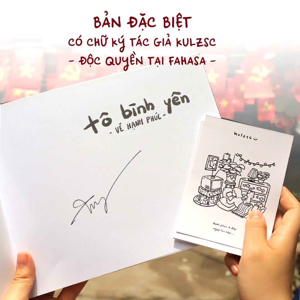 tô bình yên vẽ hạnh phúc - bản đặc biệt - tặng kèm chữ ký tác giả + bộ 3 postcard - độc quyền fahasa