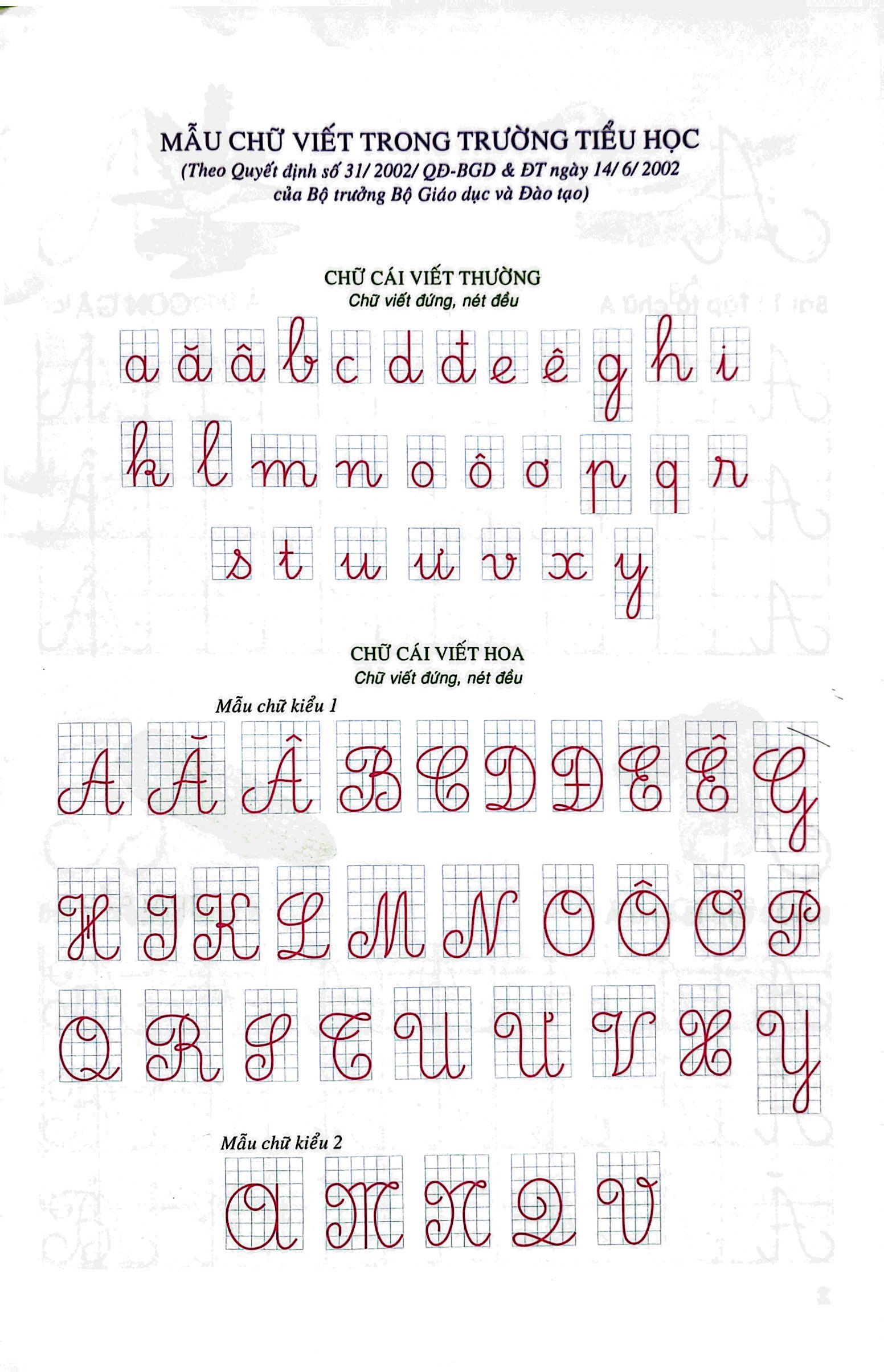 tô chữ hoa lớp 1