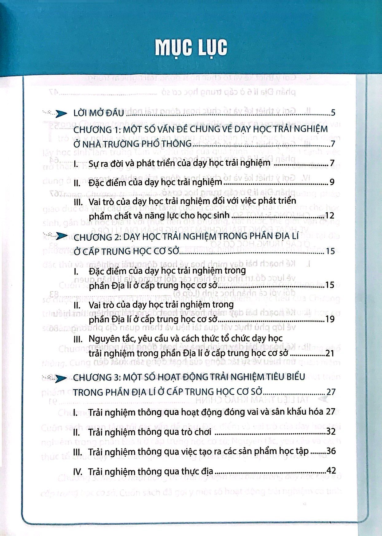 tổ chức dạy học trải nghiệm trong môn lịch sử và địa lí thcs - phần địa lí