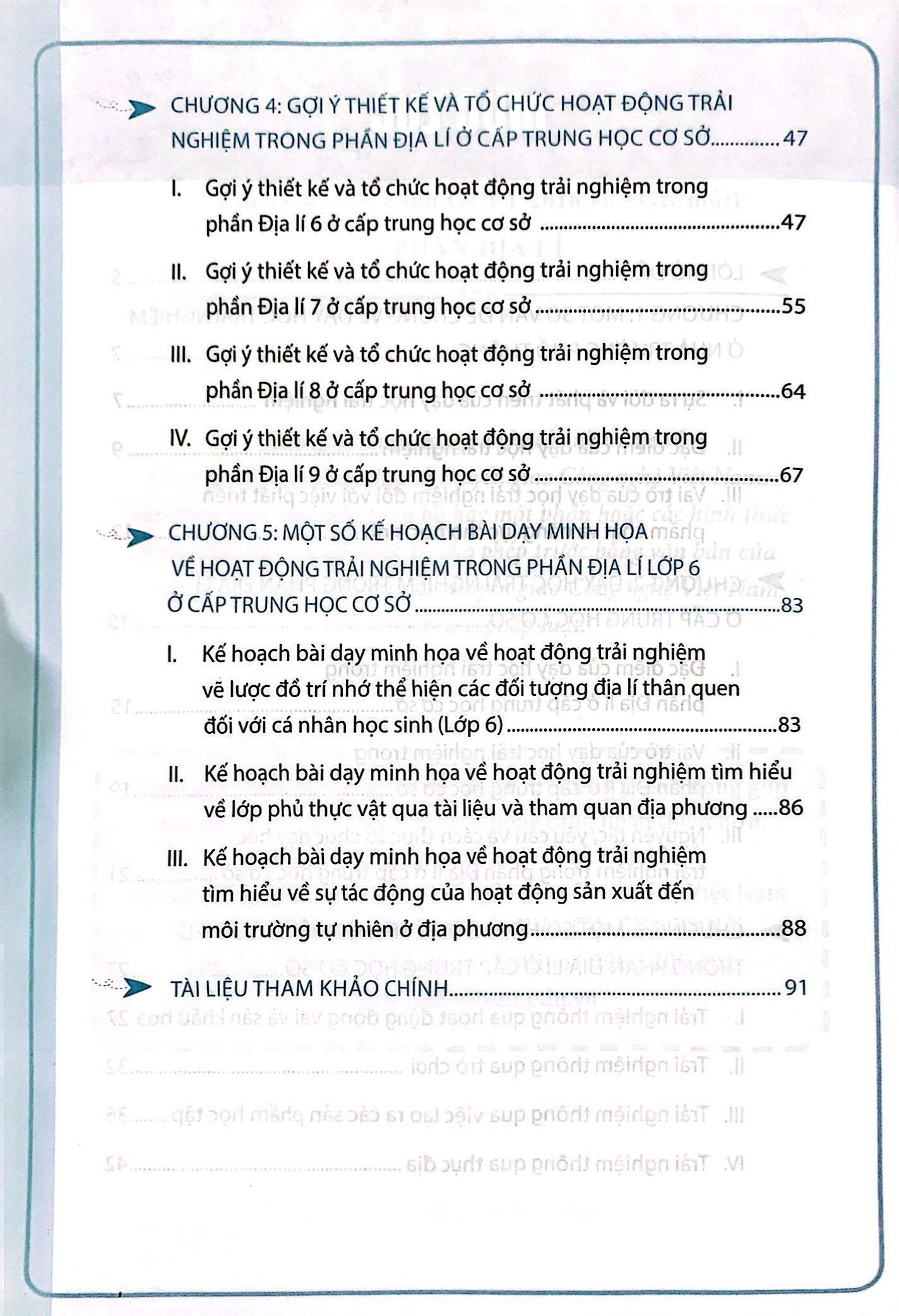 tổ chức dạy học trải nghiệm trong môn lịch sử và địa lí thcs - phần địa lí