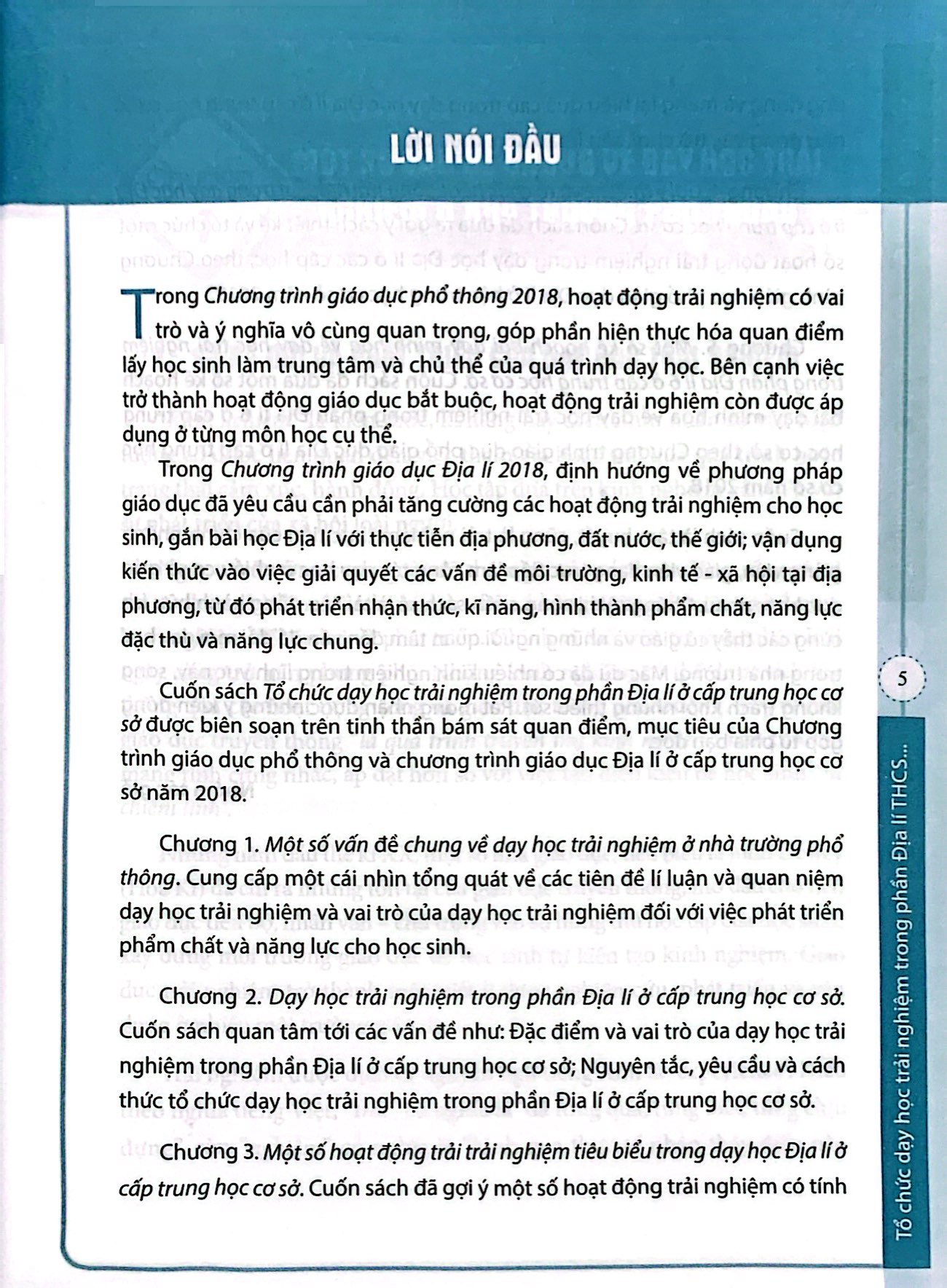 tổ chức dạy học trải nghiệm trong môn lịch sử và địa lí thcs - phần địa lí