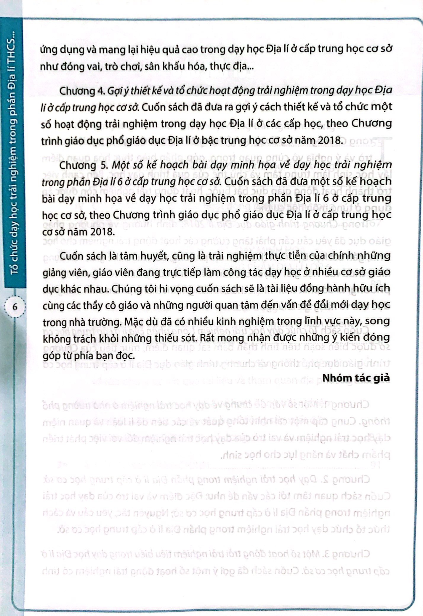 tổ chức dạy học trải nghiệm trong môn lịch sử và địa lí thcs - phần địa lí