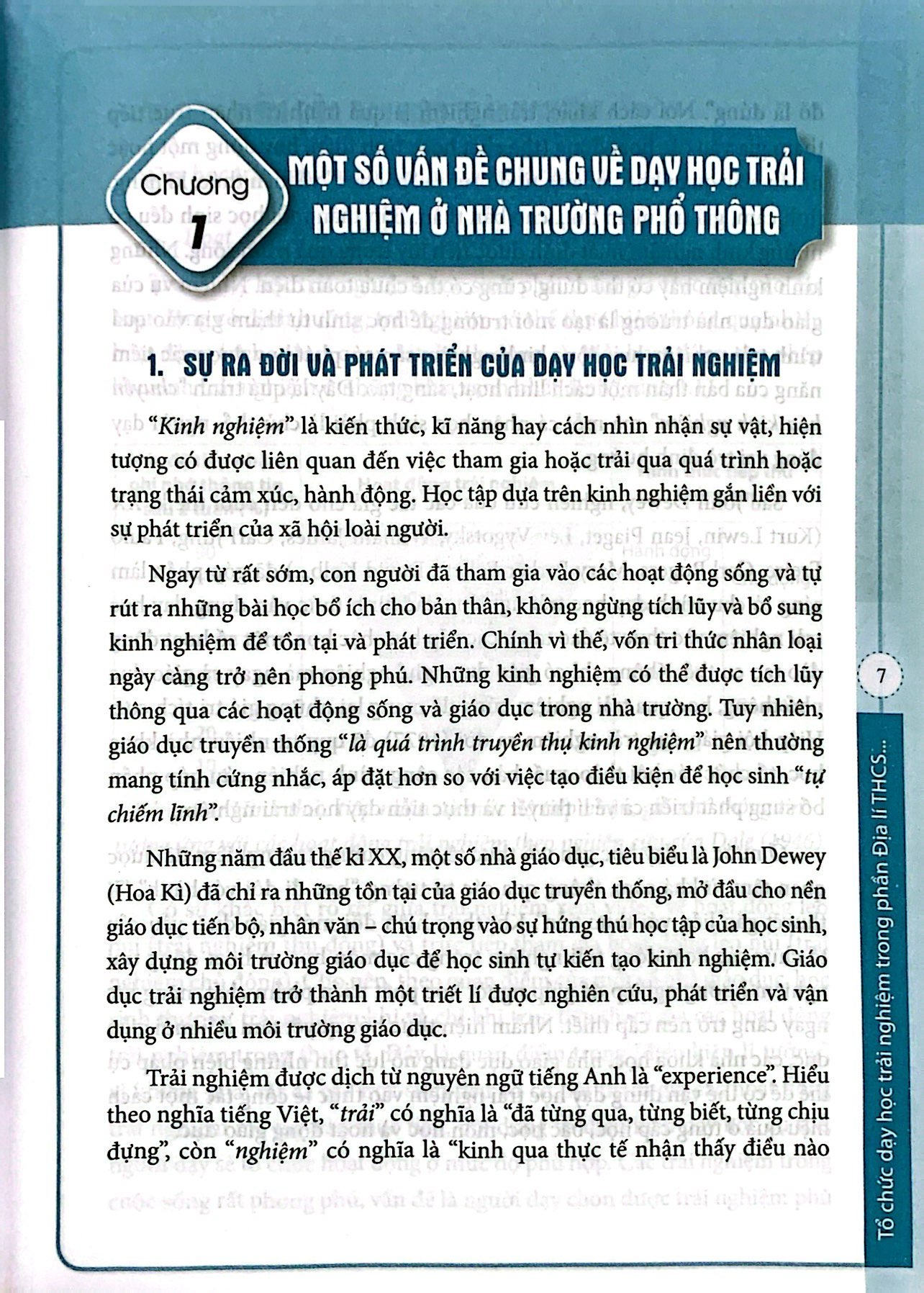 tổ chức dạy học trải nghiệm trong môn lịch sử và địa lí thcs - phần địa lí