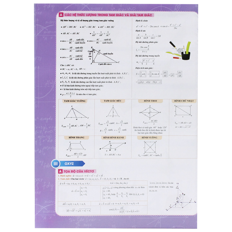 tờ công thức toán 12 - tất cả trong một: đại số + hình học