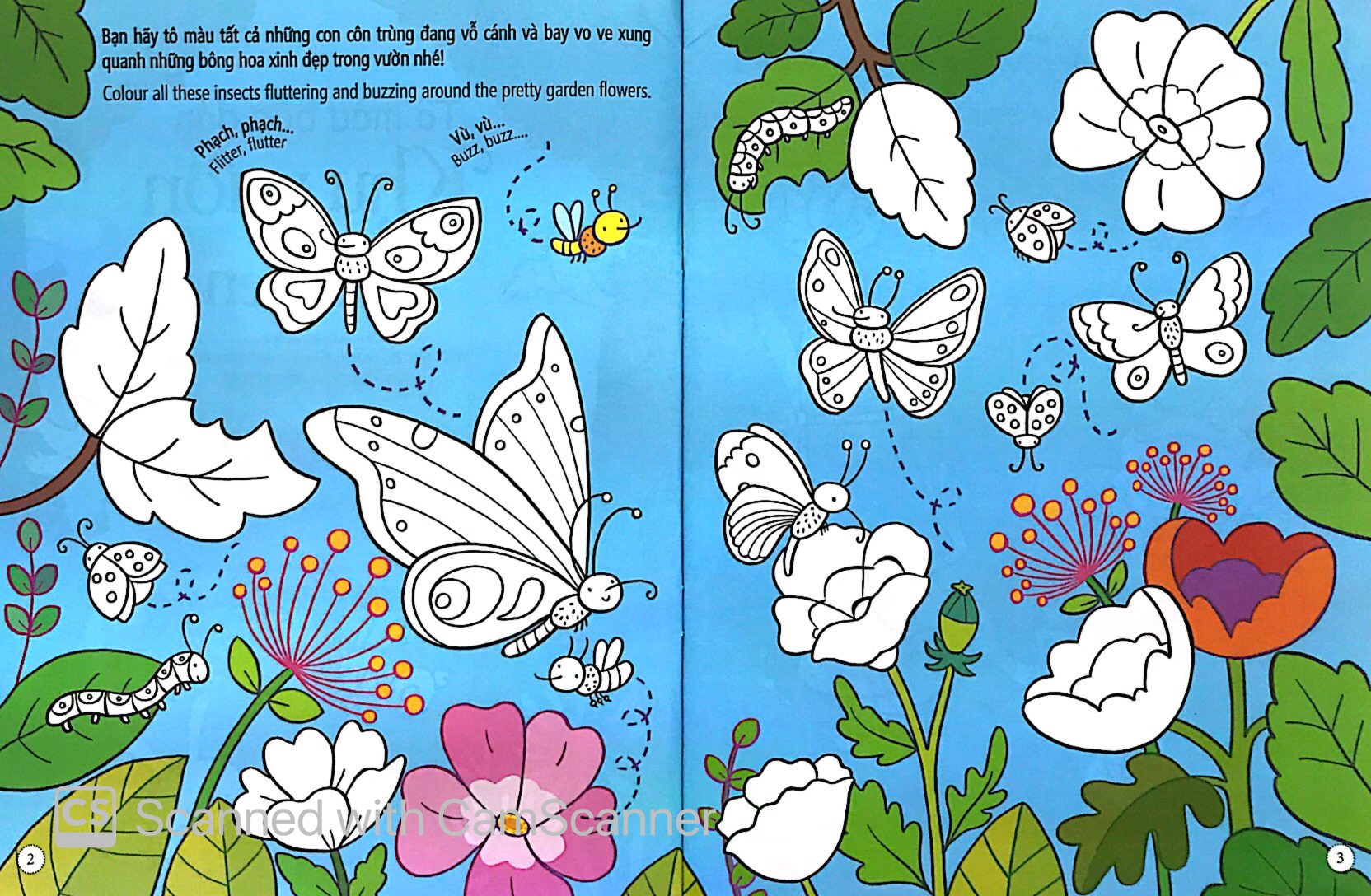 tô màu bóc dán - khu vườn - garden