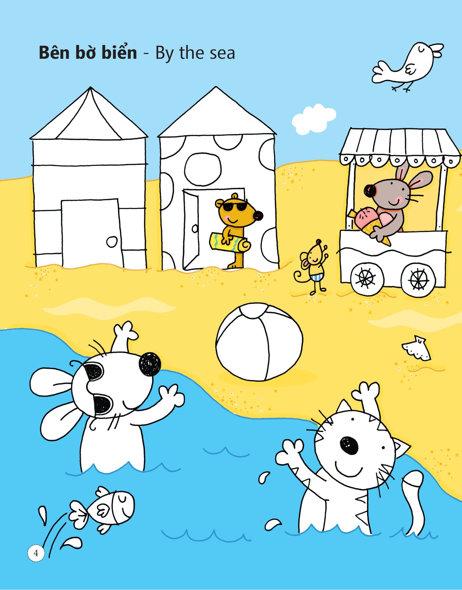 tô màu bóc dán - kỳ nghỉ lễ - holiday (tái bản)