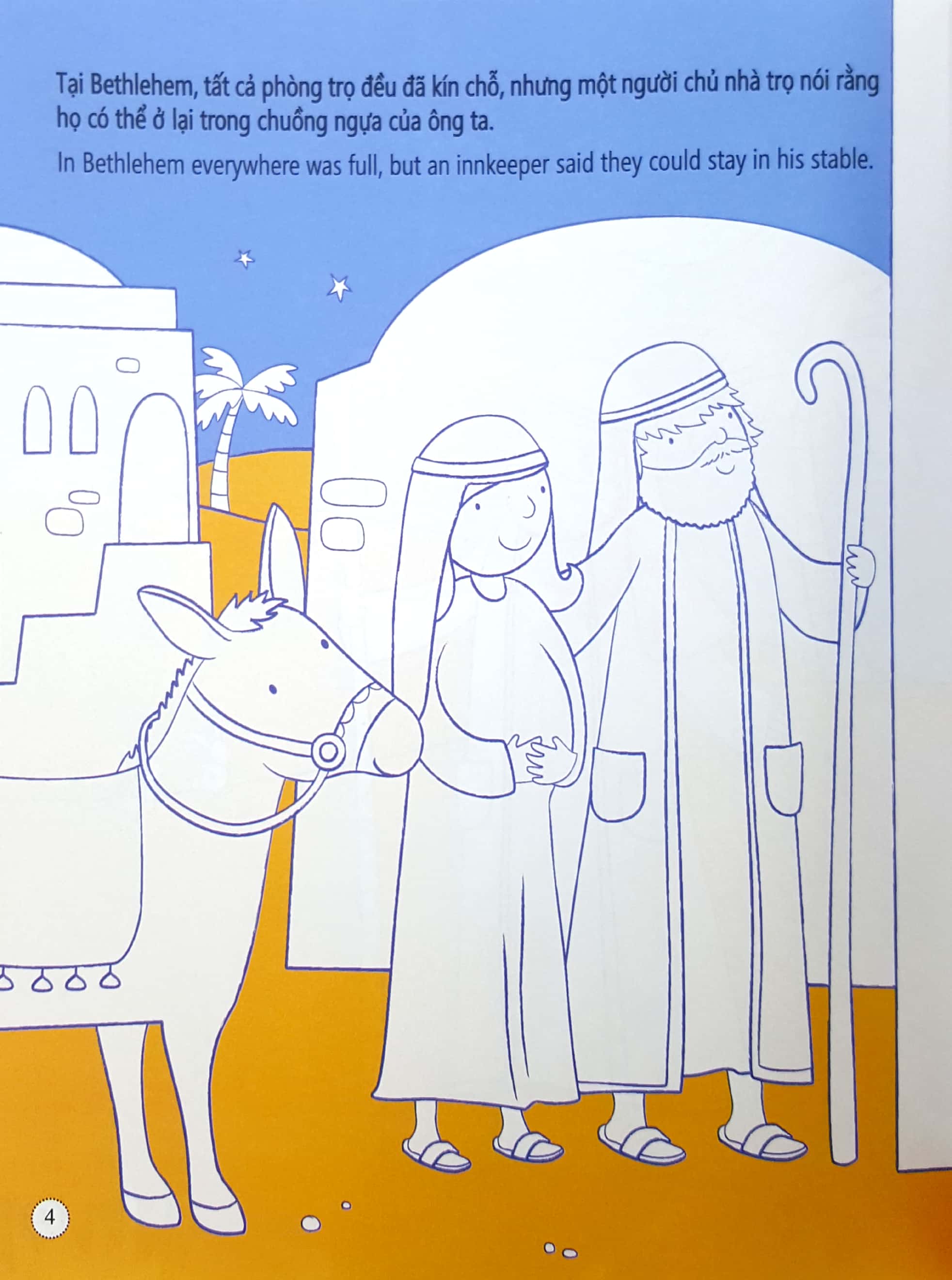 tô màu bóc dán - ngày chúa chào đời - nativity