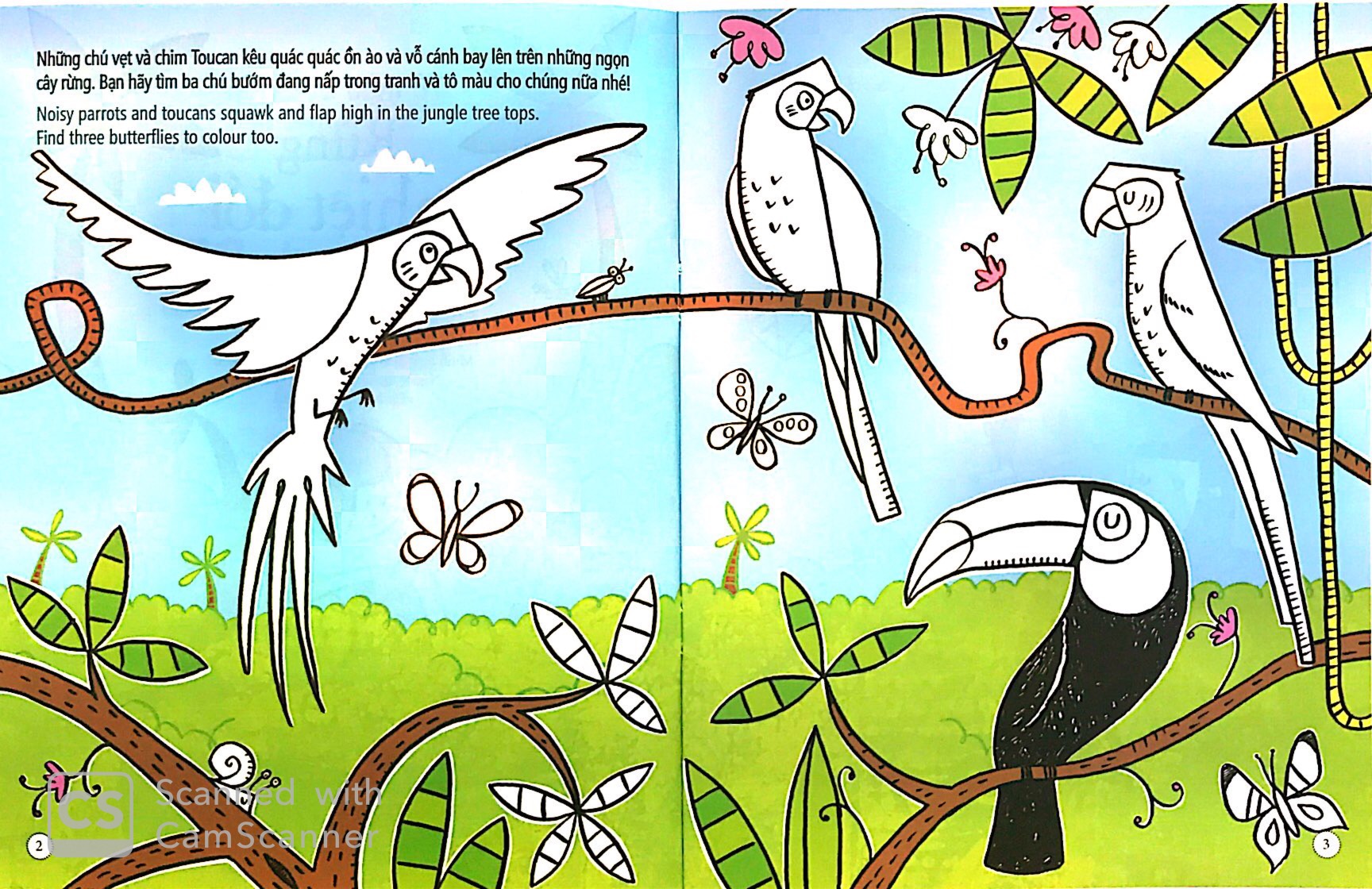 tô màu bóc dán - rừng nhiệt đới - jungle