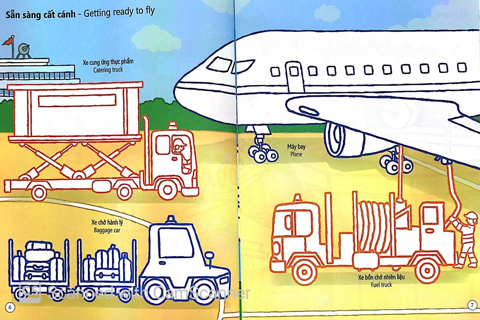 tô màu bóc dán - sân bay - airport (tái bản)
