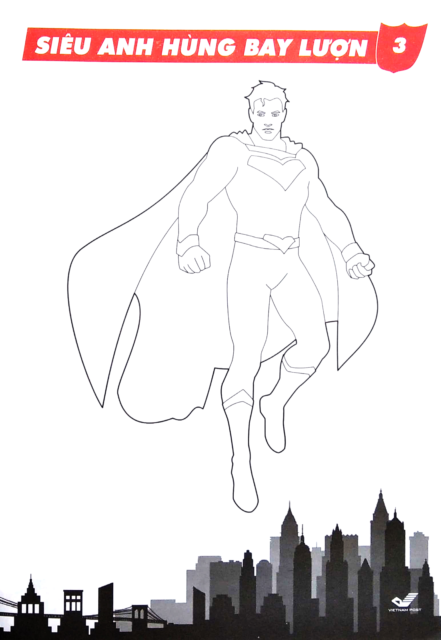 tô màu các siêu anh hùng - siêu anh hùng bay lượn (dành cho bé 5 tuổi)