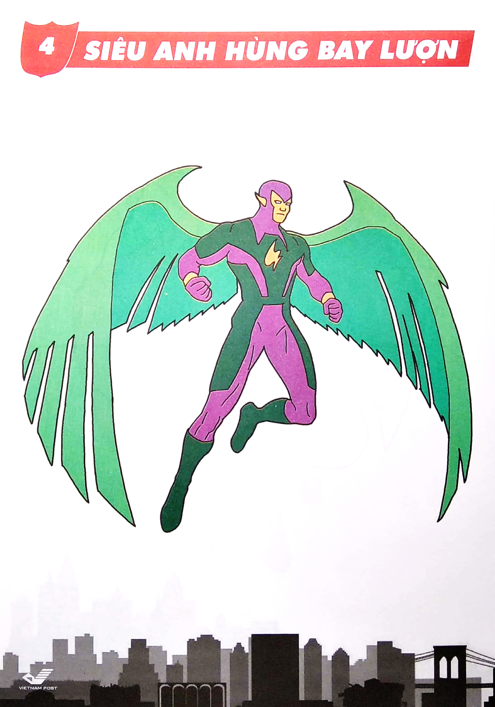 tô màu các siêu anh hùng - siêu anh hùng bay lượn (dành cho bé 5 tuổi)