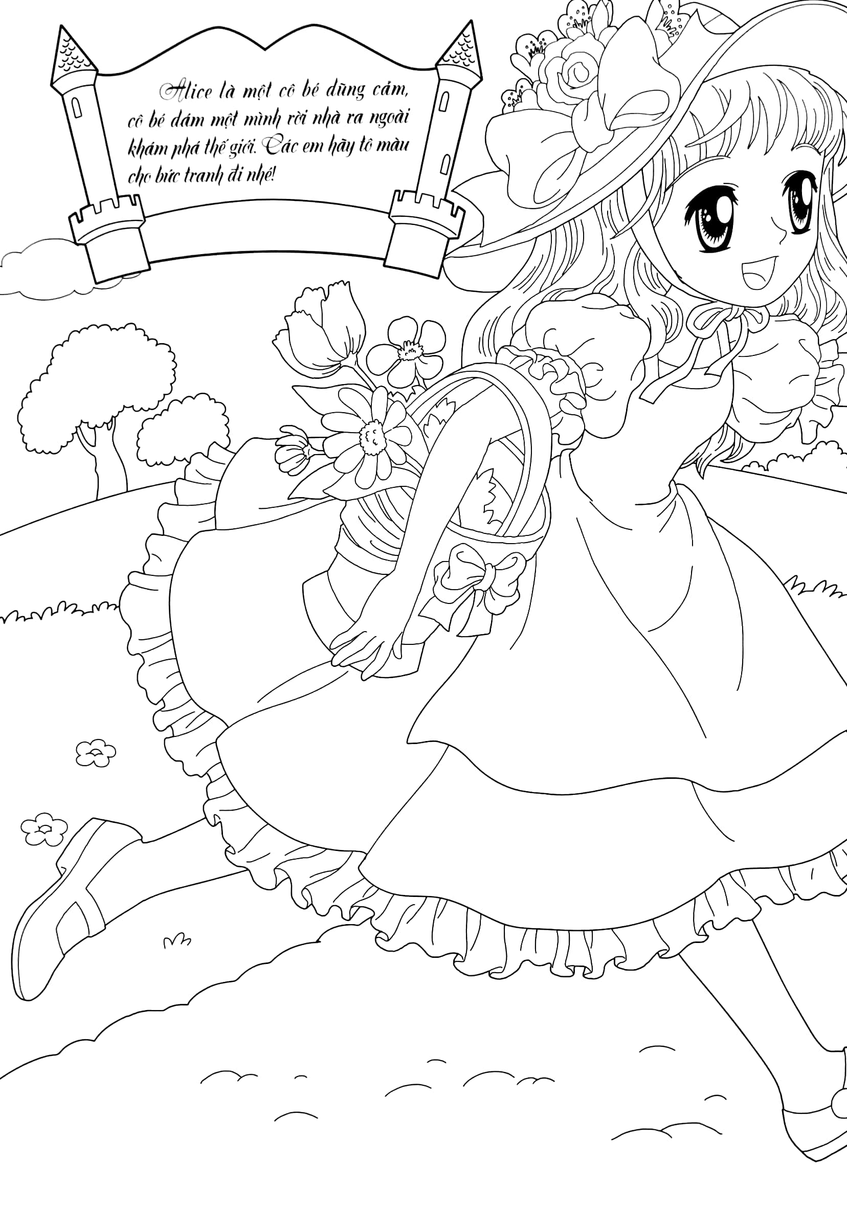 tô màu công chúa - alice lạc vào xứ sở diệu kỳ