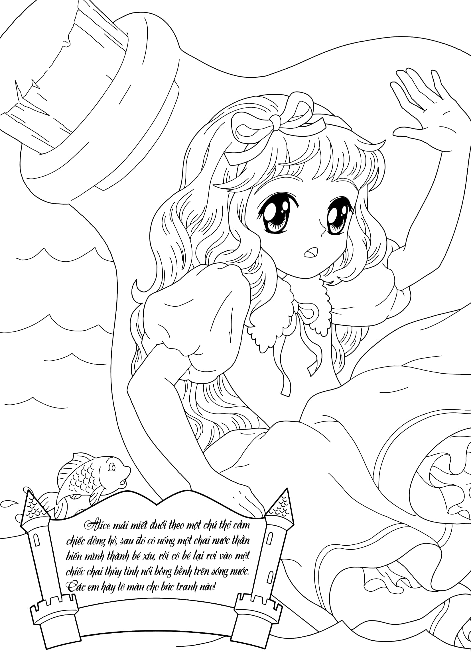 tô màu công chúa - alice lạc vào xứ sở diệu kỳ