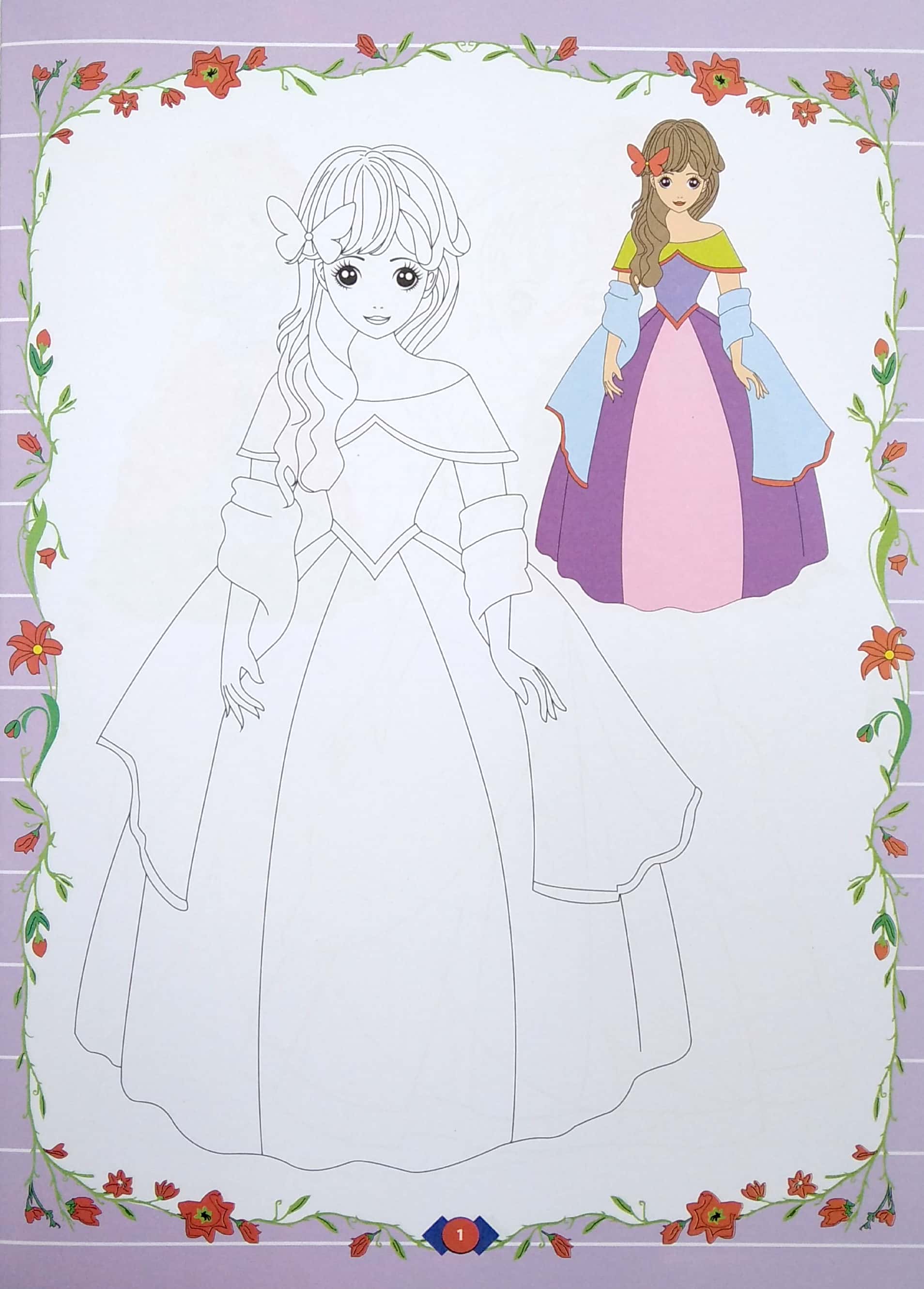 tô màu công chúa - công chúa mắt nai