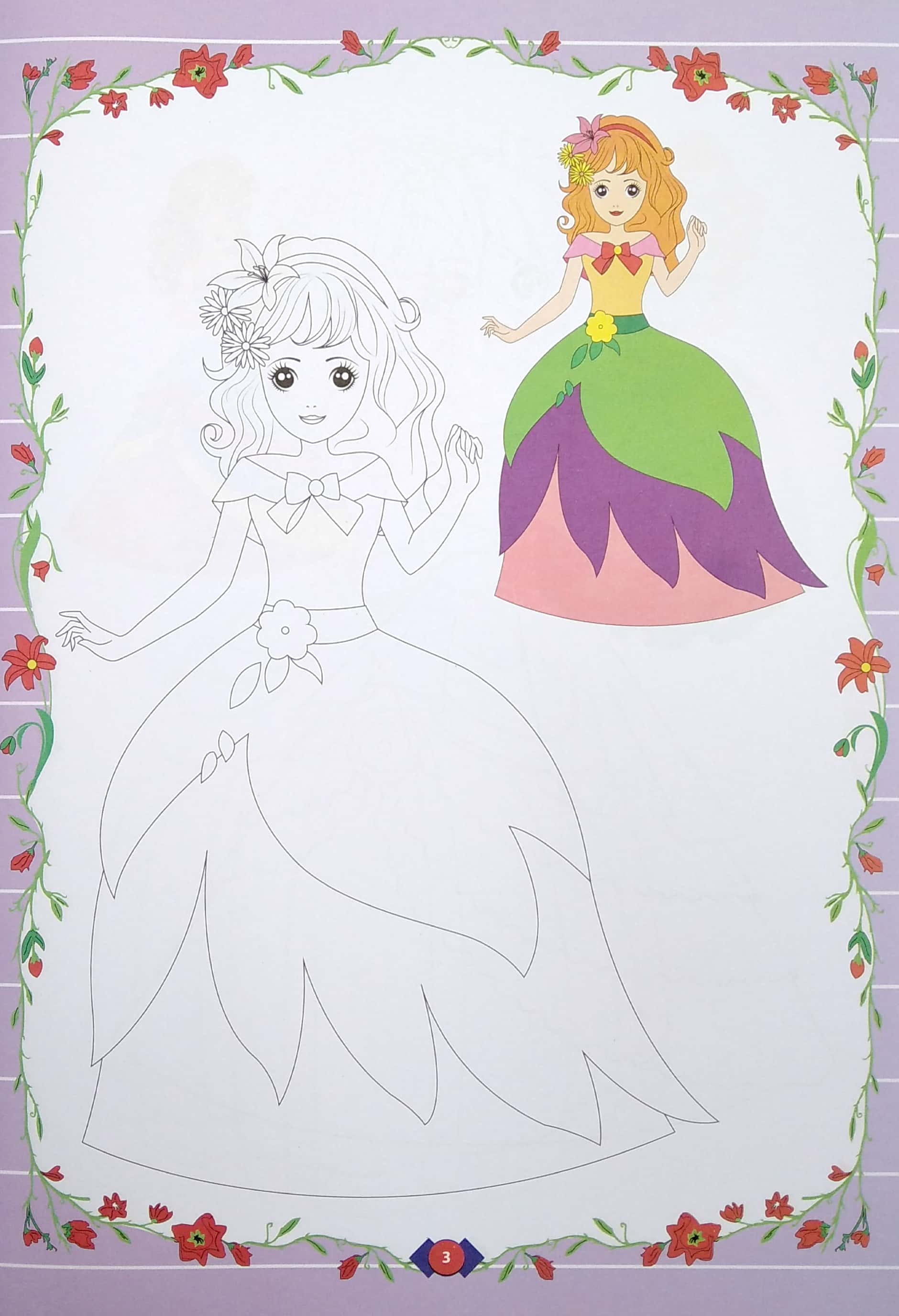 tô màu công chúa - công chúa mắt nai