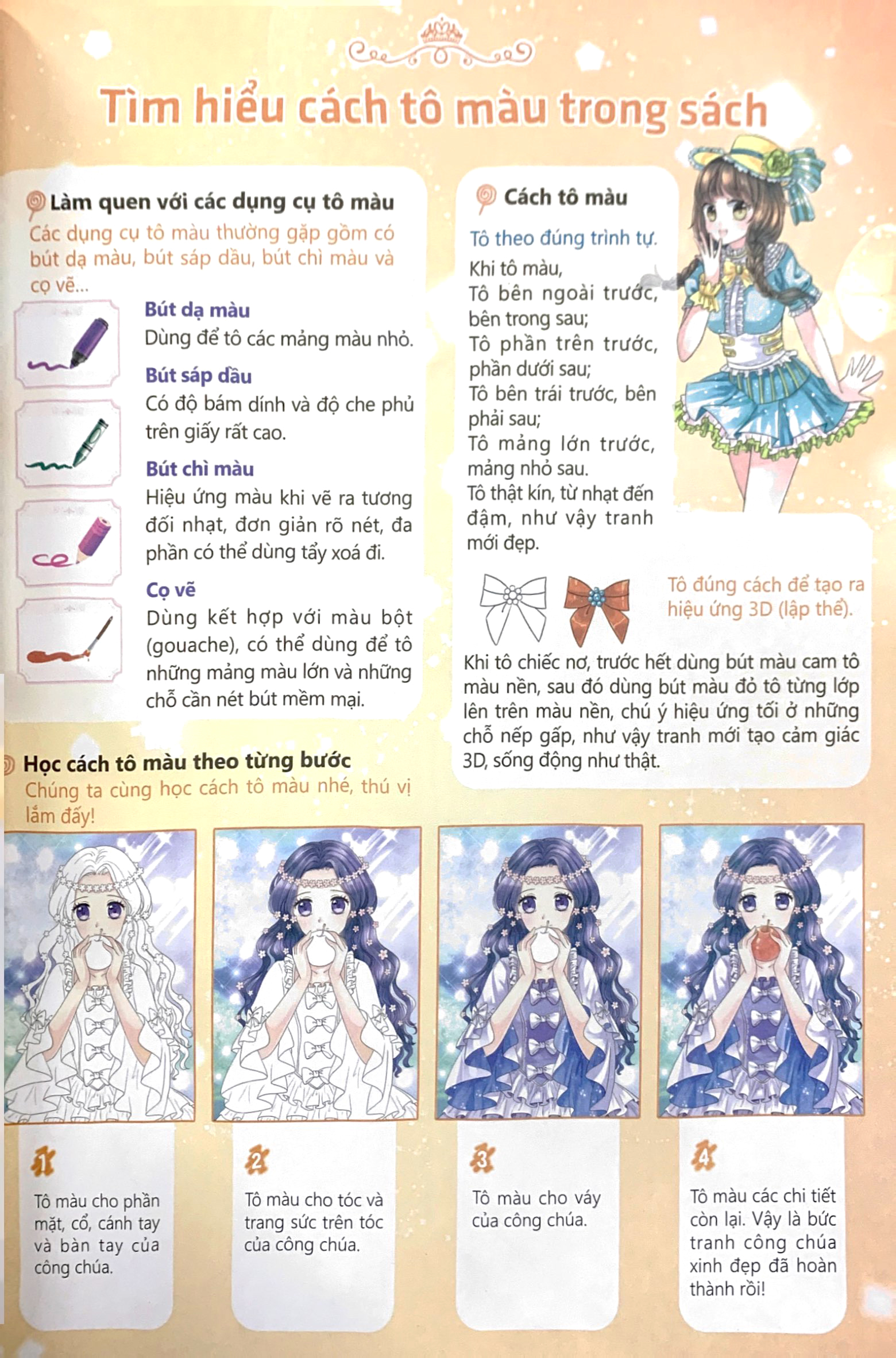 tô màu công chúa - công chúa ngọt ngào