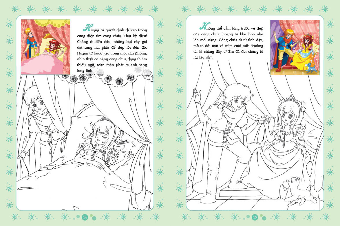 tô màu công chúa - công chúa ngủ trong rừng