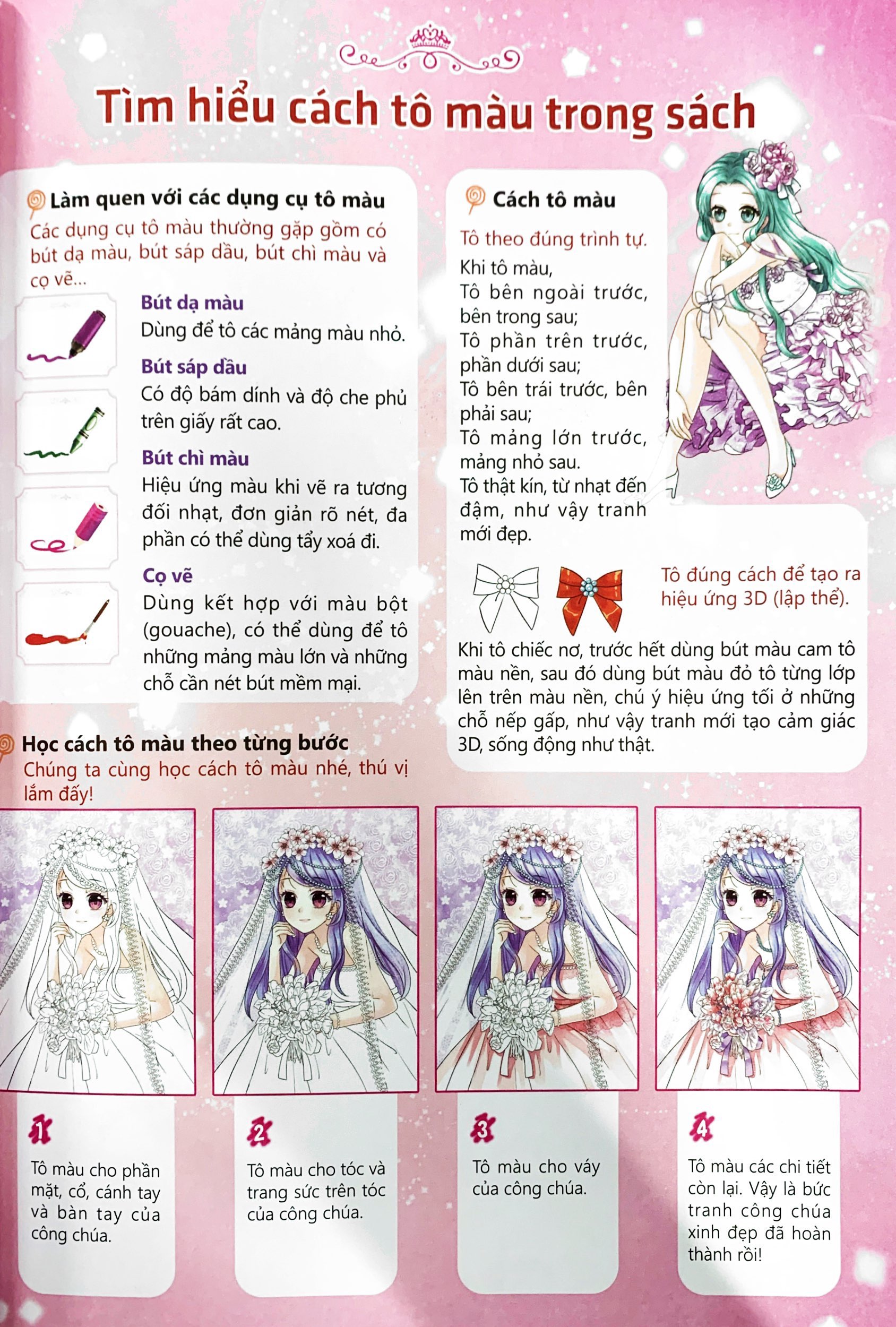 tô màu công chúa - công chúa nhí nhảnh