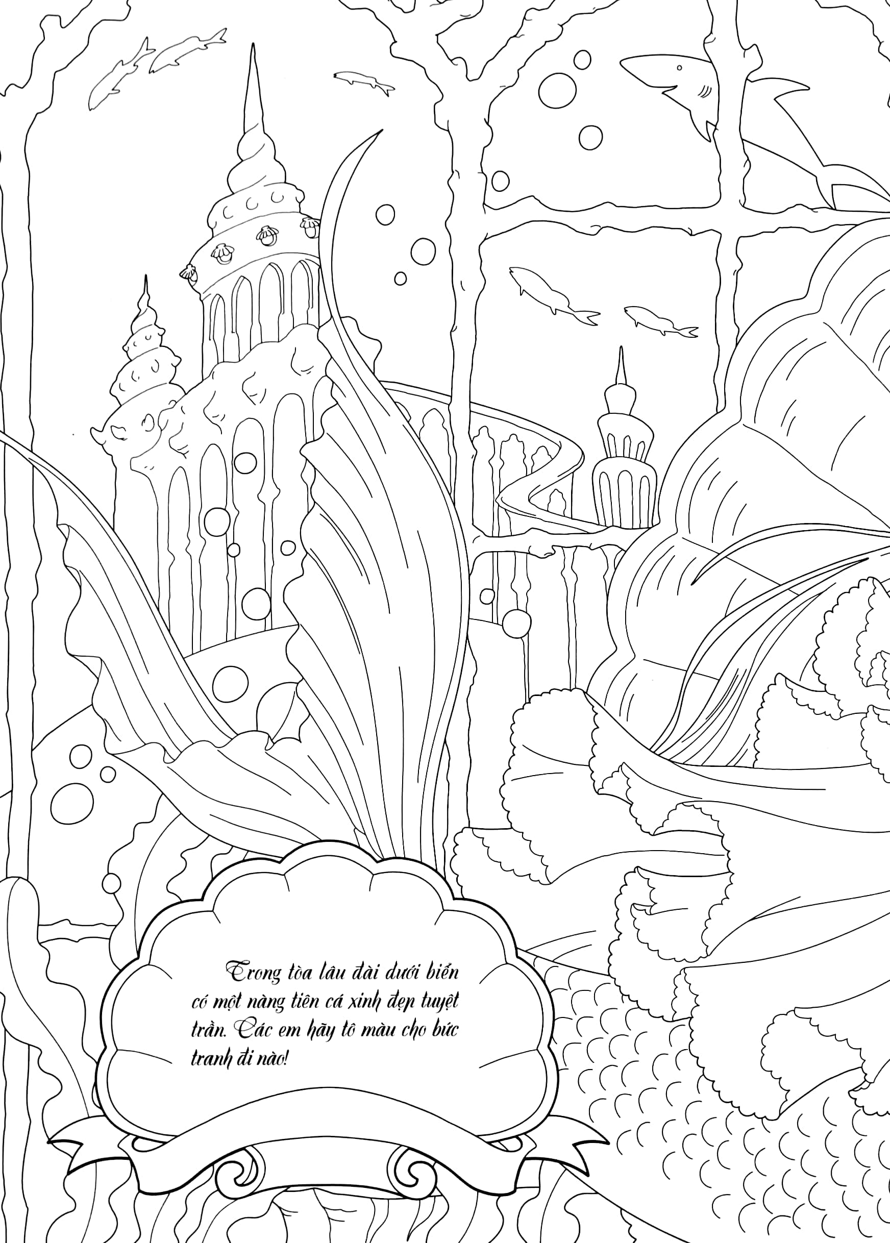 tô màu công chúa - nàng tiên cá
