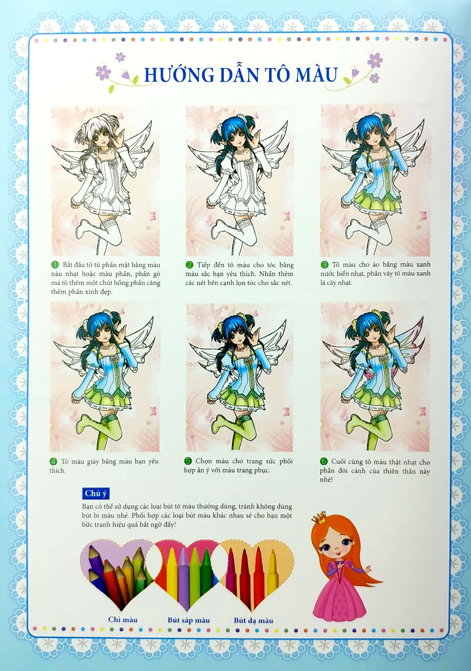 tô màu công chúa nhỏ - công chúa mộng mơ (tái bản 2018)