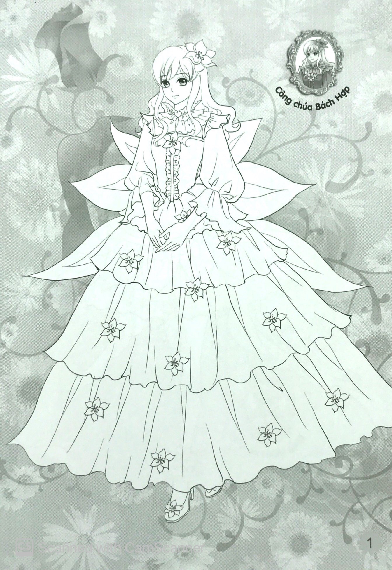 tô màu công chúa sáng tạo - những nàng công chúa hoa