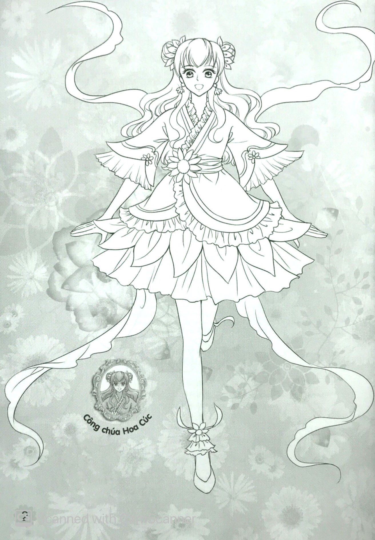 tô màu công chúa sáng tạo - những nàng công chúa hoa