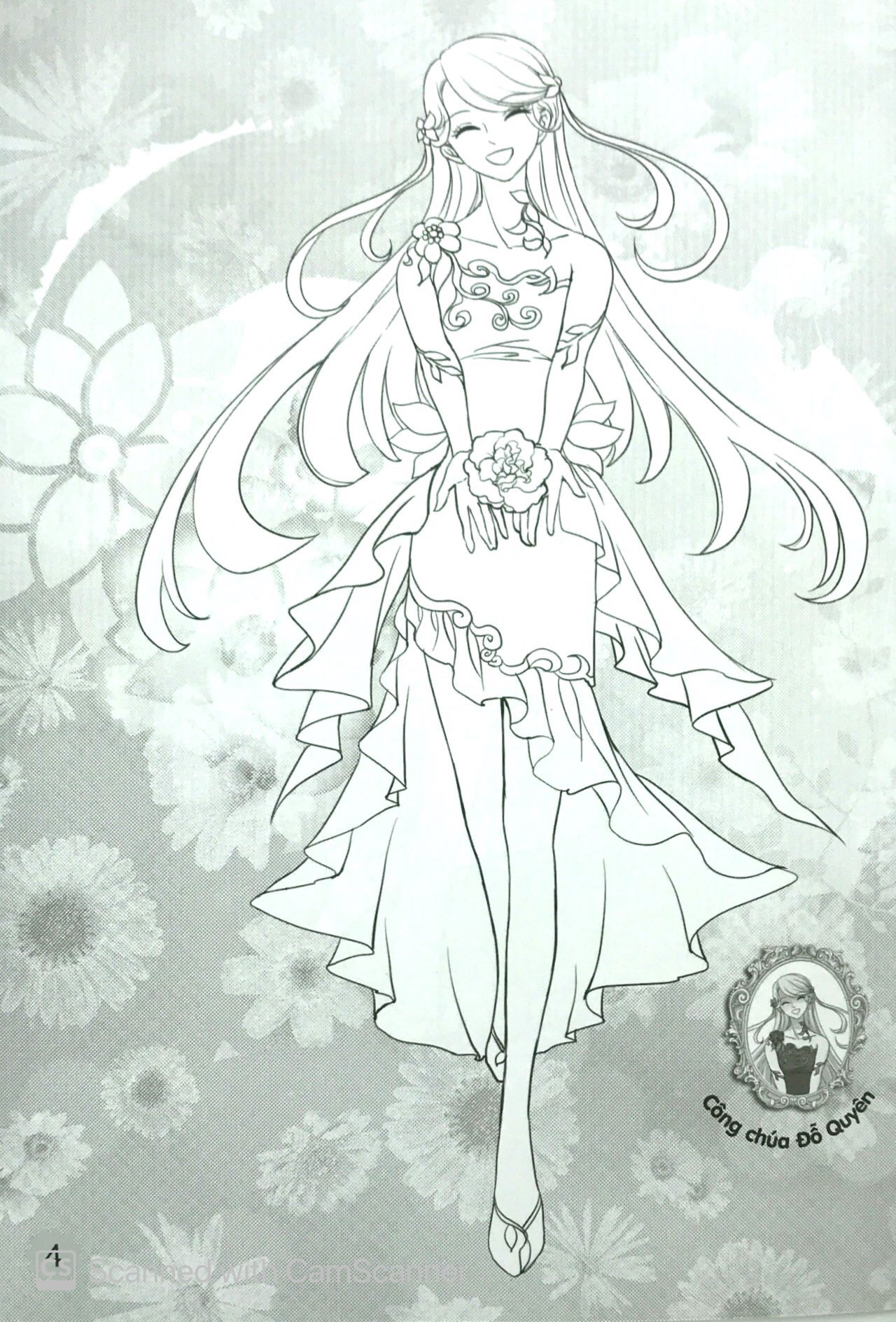 tô màu công chúa sáng tạo - những nàng công chúa hoa