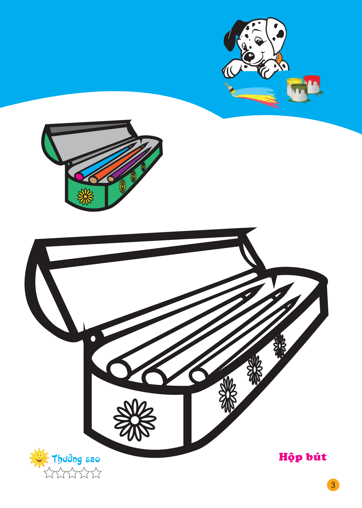 tô màu cùng cún con - tô màu đồ dùng học tập và đồ dùng hằng ngày