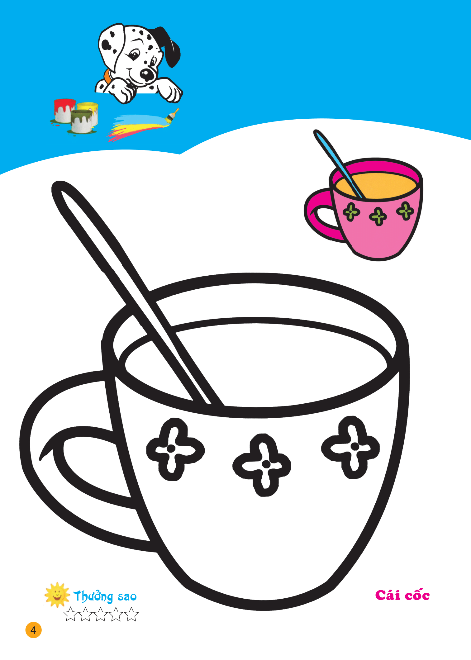 tô màu cùng cún con - tô màu đồ dùng học tập và đồ dùng hằng ngày